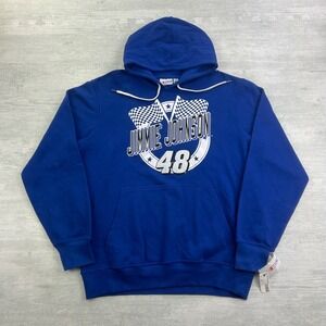 Vintage Jimmie Johnson Sweatshirt Size XL Blue Nascar Hoodie 48 Racing BRAND NEW